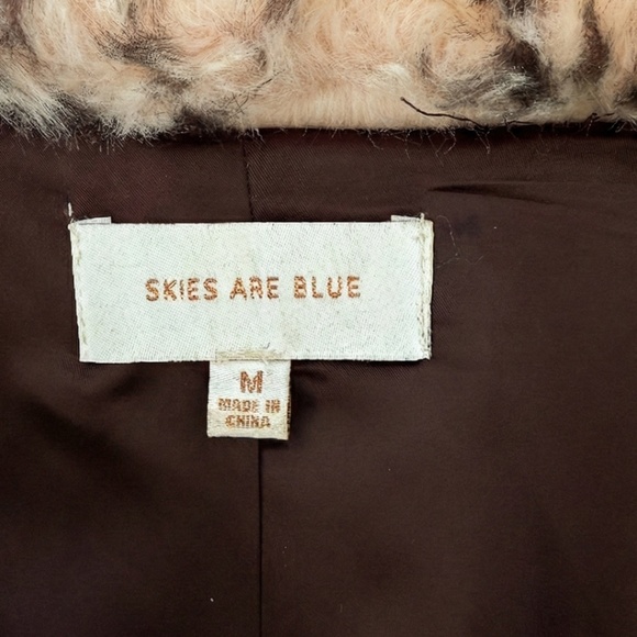 Pink Leopard Print Faux Fur Coat Size Medium, Skies Are Blue Brand Jacket - Picture 5 of 6